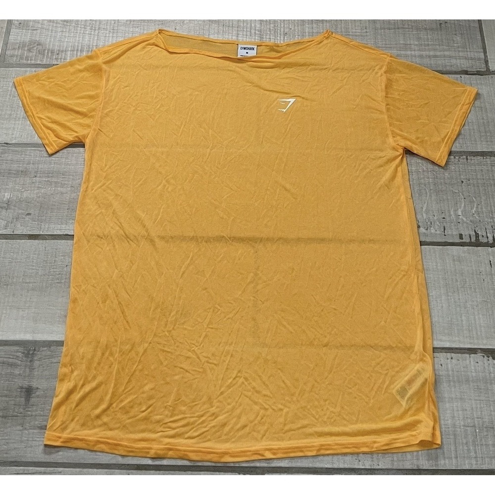 Gymshark Shirt Women Medium Yellow Orange Workout Lightweight Breathable Gym